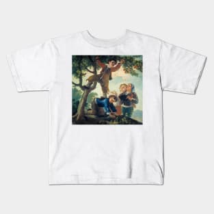 Boys Catching Fruit by Francisco Goya Kids T-Shirt